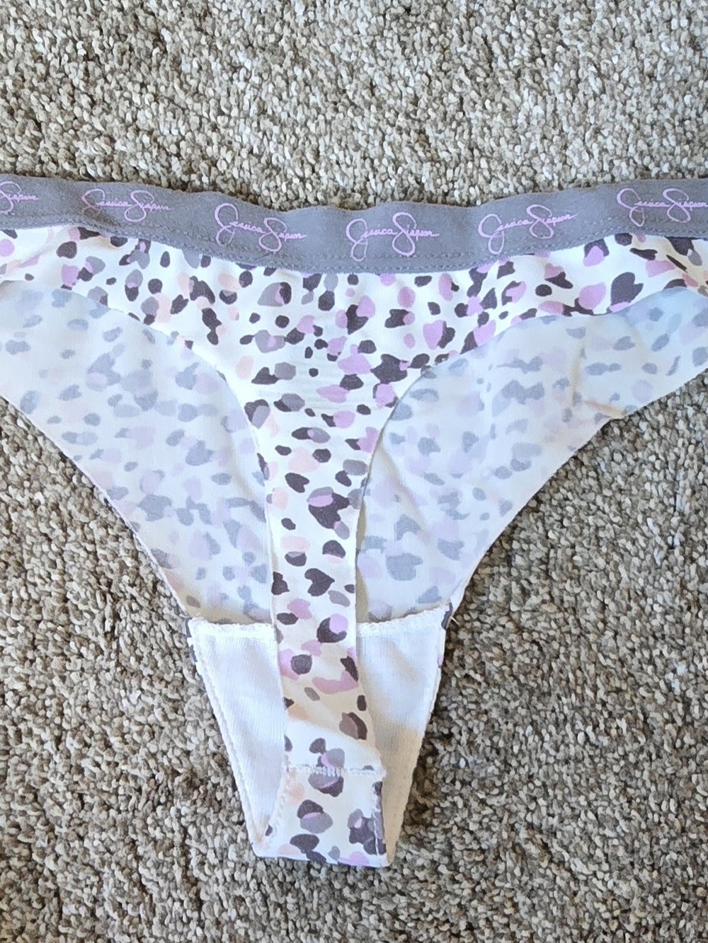 Jessica Simpson Assorted Thong Bottoms - Pink, Peach, Gray - Picture 10 of 10